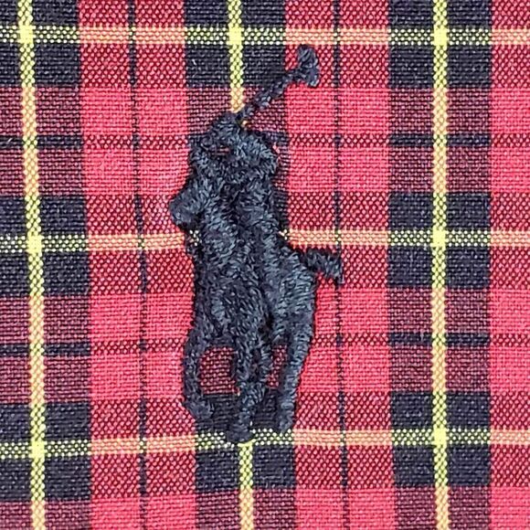 Polo Ralph Lauren Shirt Oxford Mens Size 17.5 XL Red Plaid Button Down Flaw - Picture 5 of 10